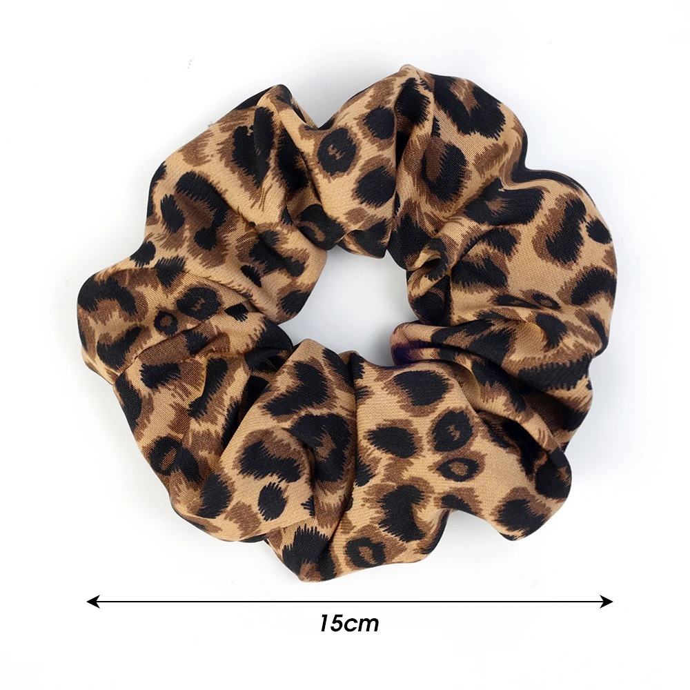 Korean Vintage Leopard Print Hair Band High Elastic Large Hair Ties Rope Ponytail Headwear Women Creative Fashion Hair Accessory