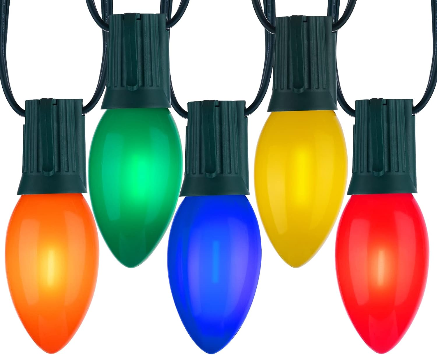 Minetom 50Ft Christmas Lights Outdoor, with 50 LED Matte Bulbs, Multicolor