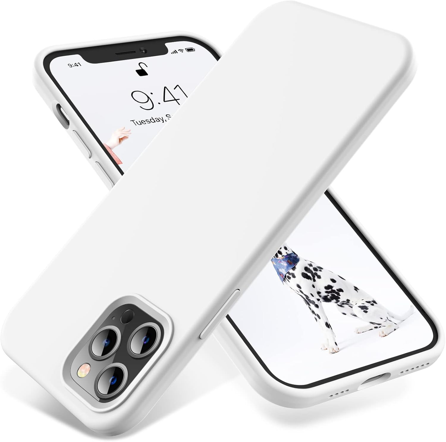 Compatible with Iphone 12 Pro Max Case 6.7 Inch(2020),[Silky and Soft Touch Series] Premium Soft Liquid Silicone Rubber Full-Body Protective Bumper Case (White)