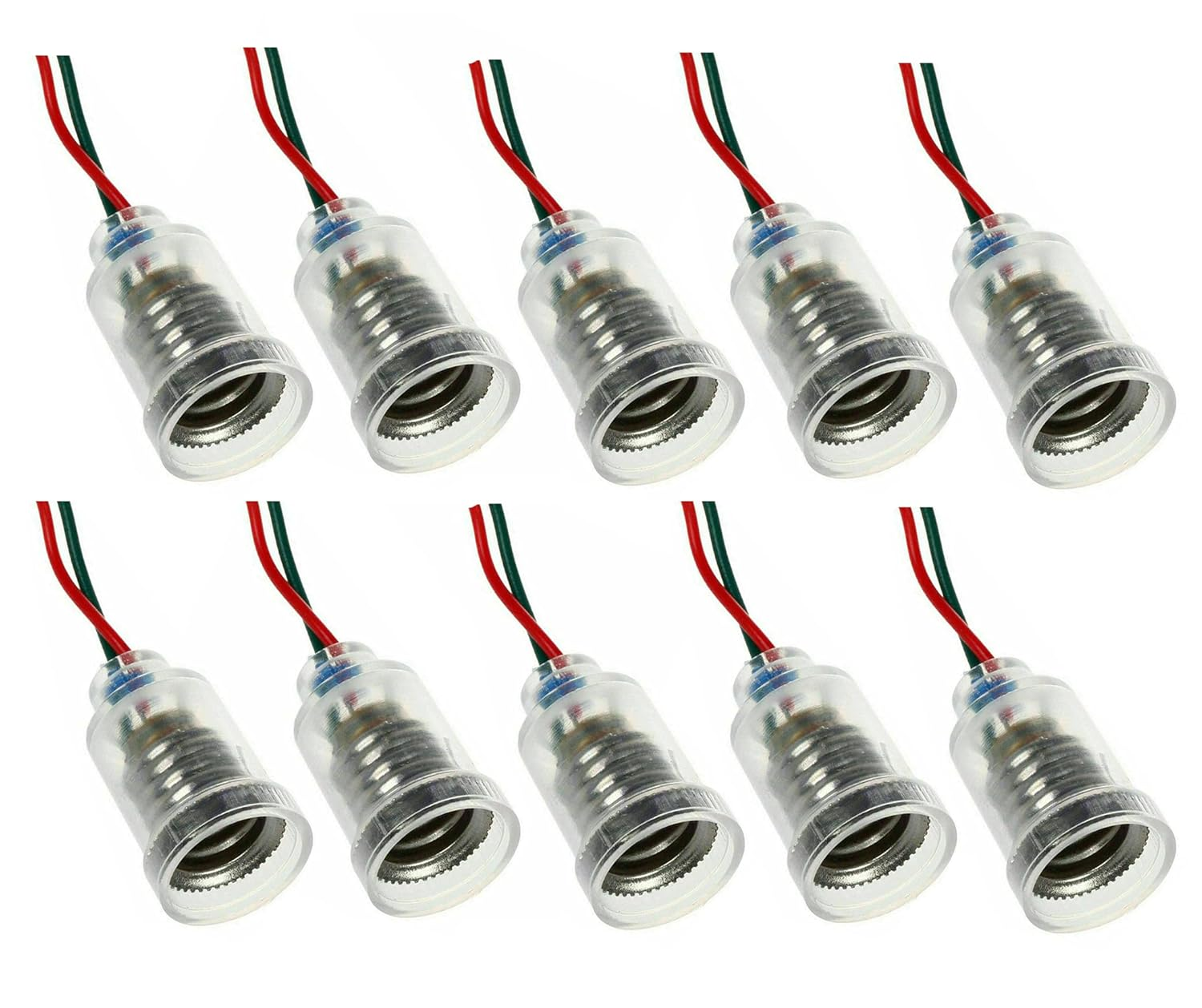 10X E10 LED Screw-Mount Small Bulbs Holder with Wire Socket for Home