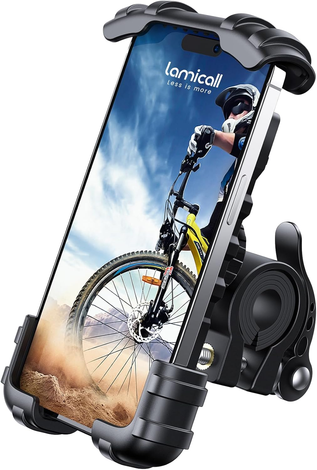 Bike Phone Holder, Motorcycle Mount - Motorcycle Phone Holder, Handlebar Cell Phone Clamp, Scooter Phone Clip for phone Air 17 Pro Max, 16 15 Pro Max Plus, S20, More 4.7 to 6.8