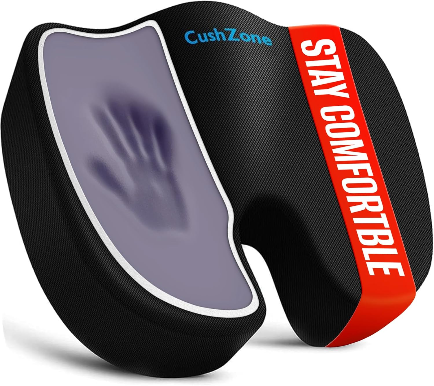 Xxlseat Cushion Office Car Seat Cushion, Memory Foam Cushion for Office Chair, Car Seat, Airplane, Bleacher Non-Slip Chair Pad, Butt Pillow for Desk, Wheelchair, Car (Black)