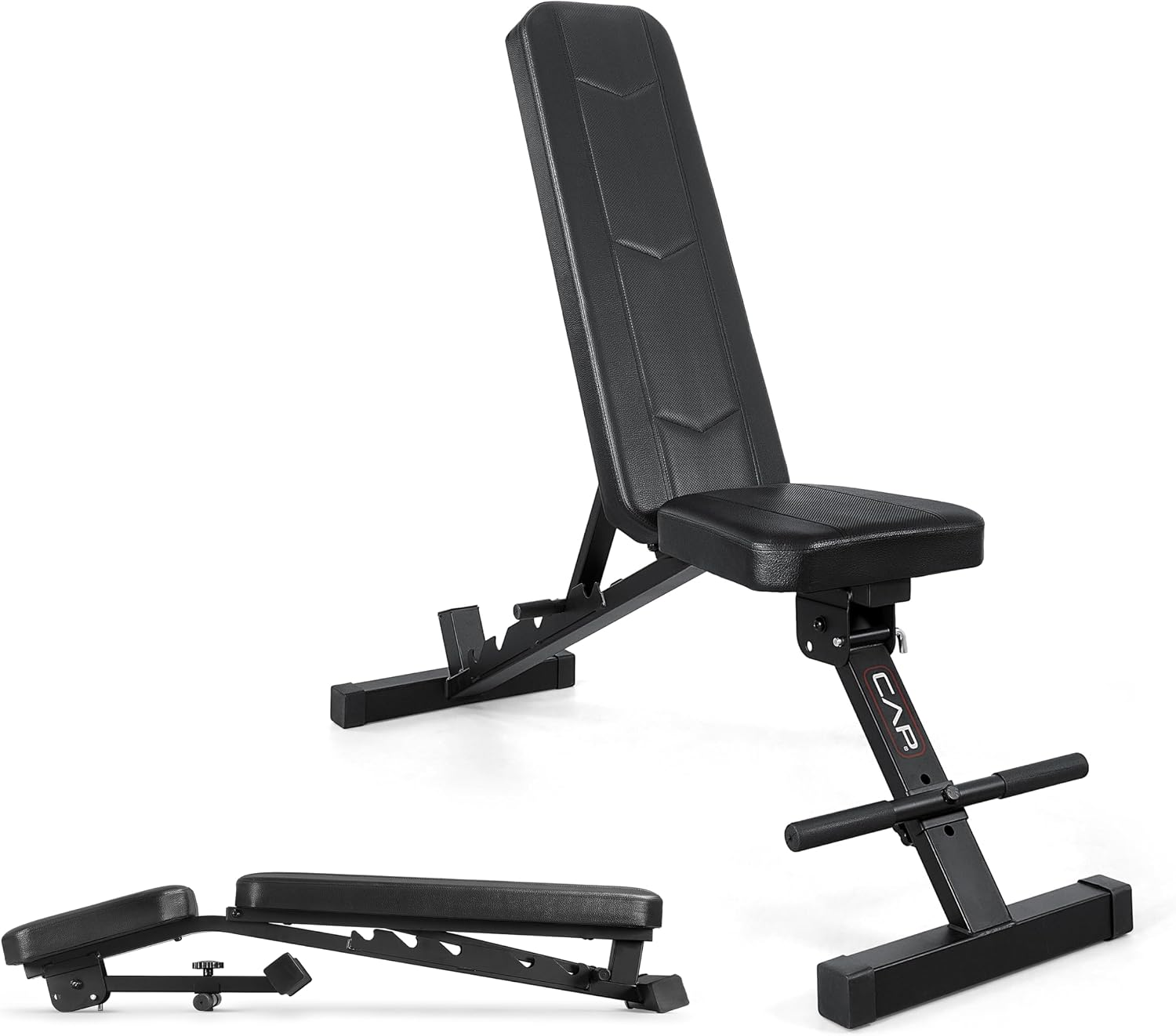 CAP Foldable Adjustable Utility Bench, 6 Positions, 600Lb Capacity, Black