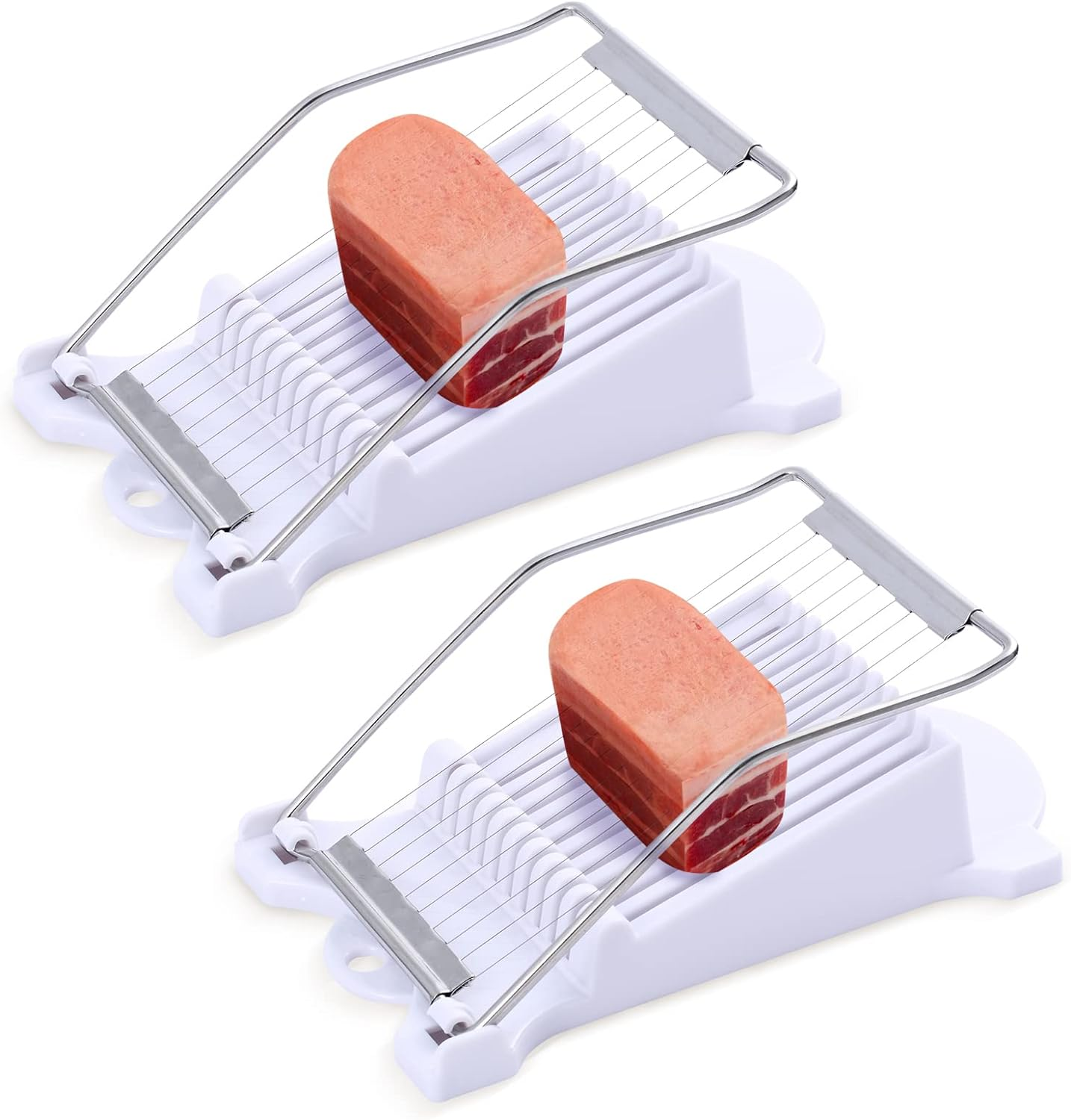 2 Pack Luncheon Meat Slicer, Egg Slicers,Stainless Steel Wire, Cuts 10 Slices