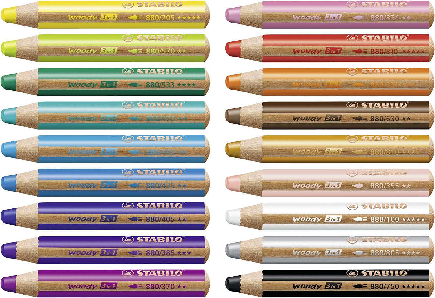 Multi-Talented Pencil STABILO Woody 3-In-1 Box Set of 18 Assorted Colours + S... - Picture 3 of 12