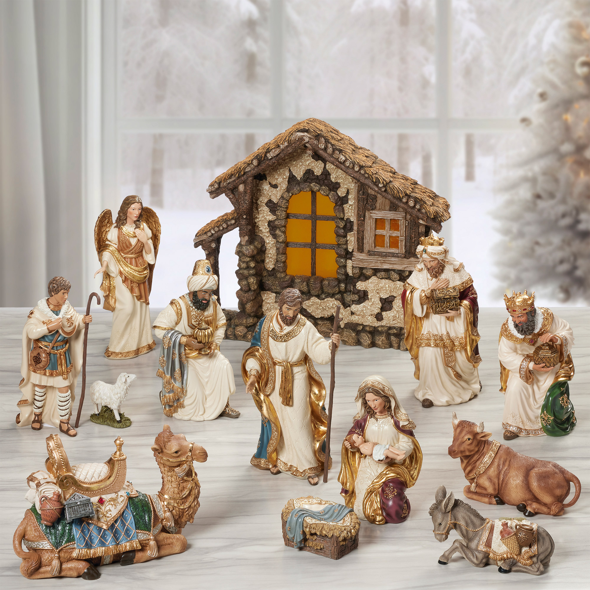 kirkland nativity カークランド　キリスト　三博士　三賢者　人形 Kirkland Signature Nativity Set, Holiday Figurines Christmas Xmas