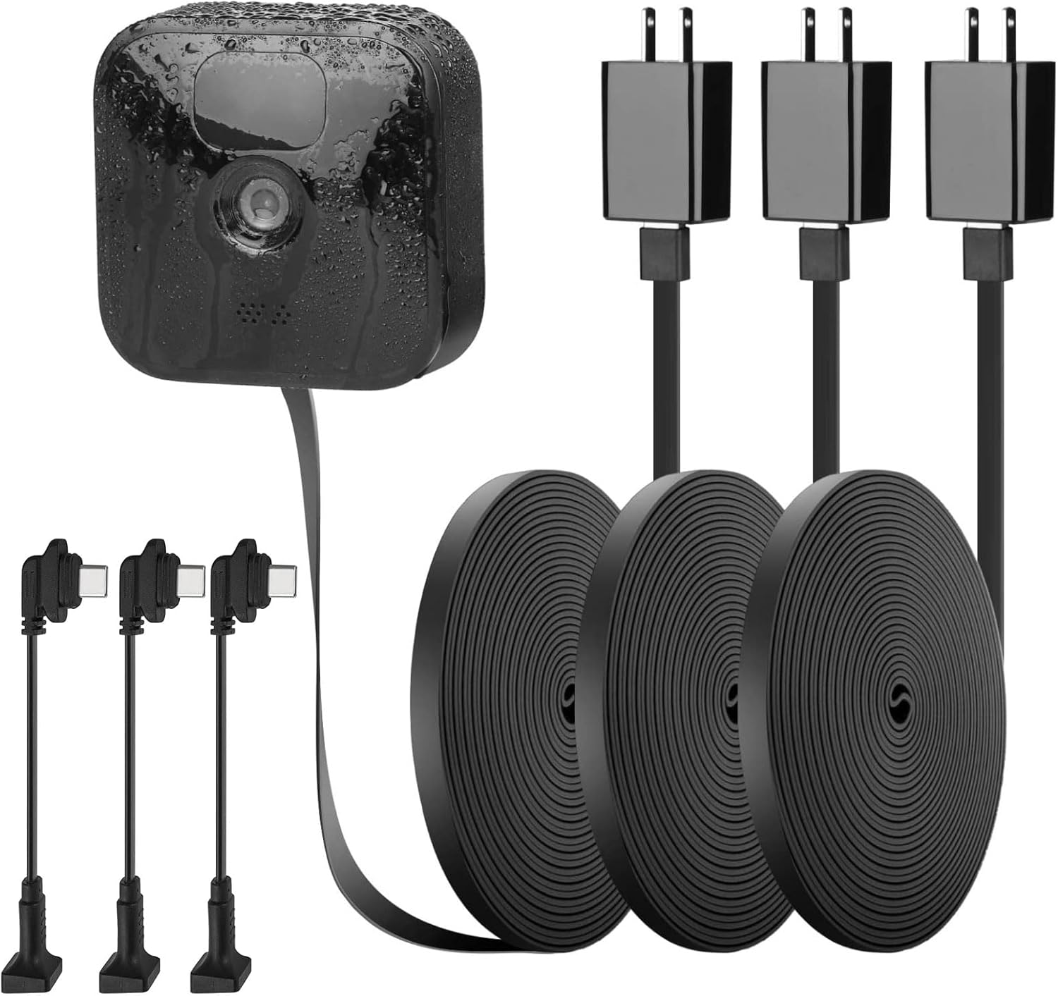 3 Pack 25ft/7.5m Outdoor Power Cord for Blink Outdoor (3rd Gen) XT3,Blink 4(4th Gen)/XT/XT2 Camera with Adapter,Weatherproof Power Cable,Charging Cable Charger for Blink Camera