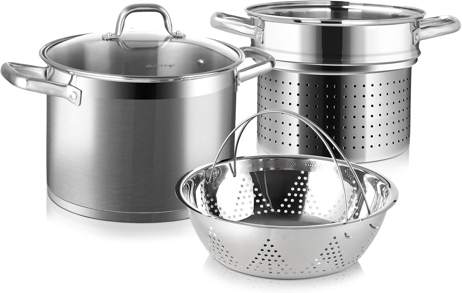 Professional Stainless Steel Pasta Pot with Strainer Insert 4PC