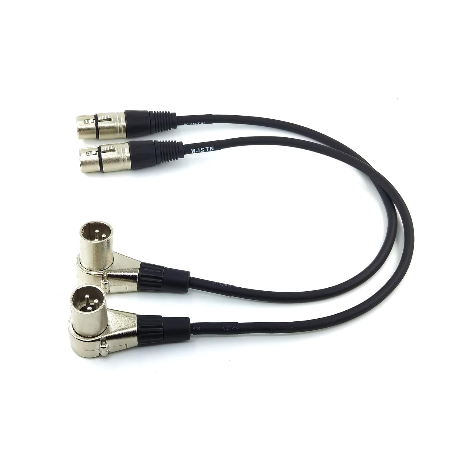 Right-Angle Male XLR to Straight Female XLR, XLR Adapter Cable 2Pack