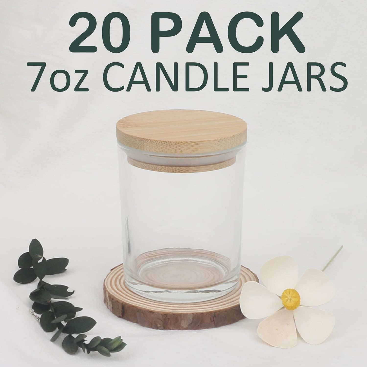 MILIVIXAY 20 Pack 7 OZ Clear Thick Glass Candle Jars with Lids - Bulk Empty C... - Picture 7 of 18