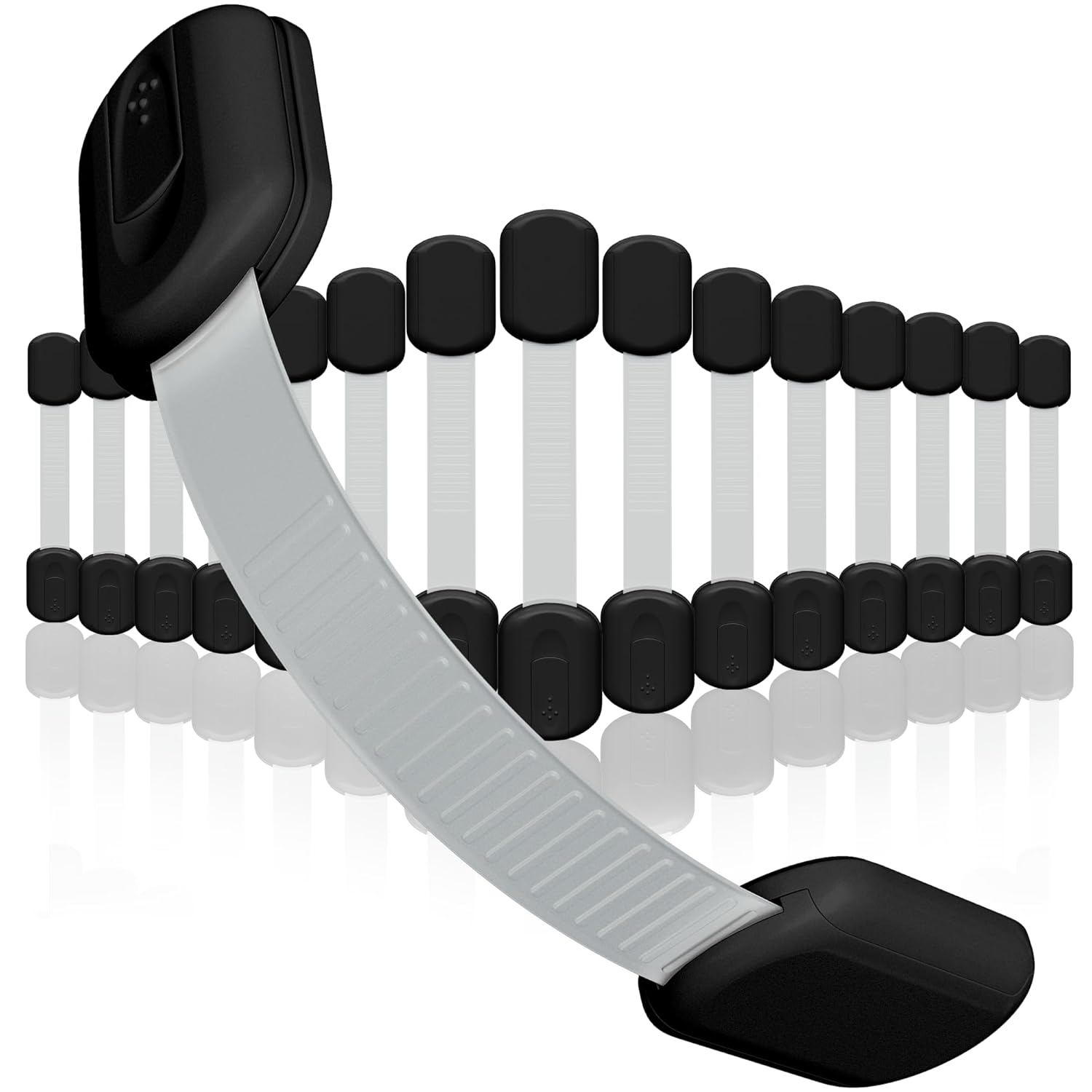 Baby Proofing Child Safety Locks (16 Pack) by Skyla Homes - the Safest, Quickest and Easiest 3M Adhesive Cabinet Latches, No Screws & Magnets, Multi-Purpose for Furniture, Kitchen, Ovens, Toilet Seats