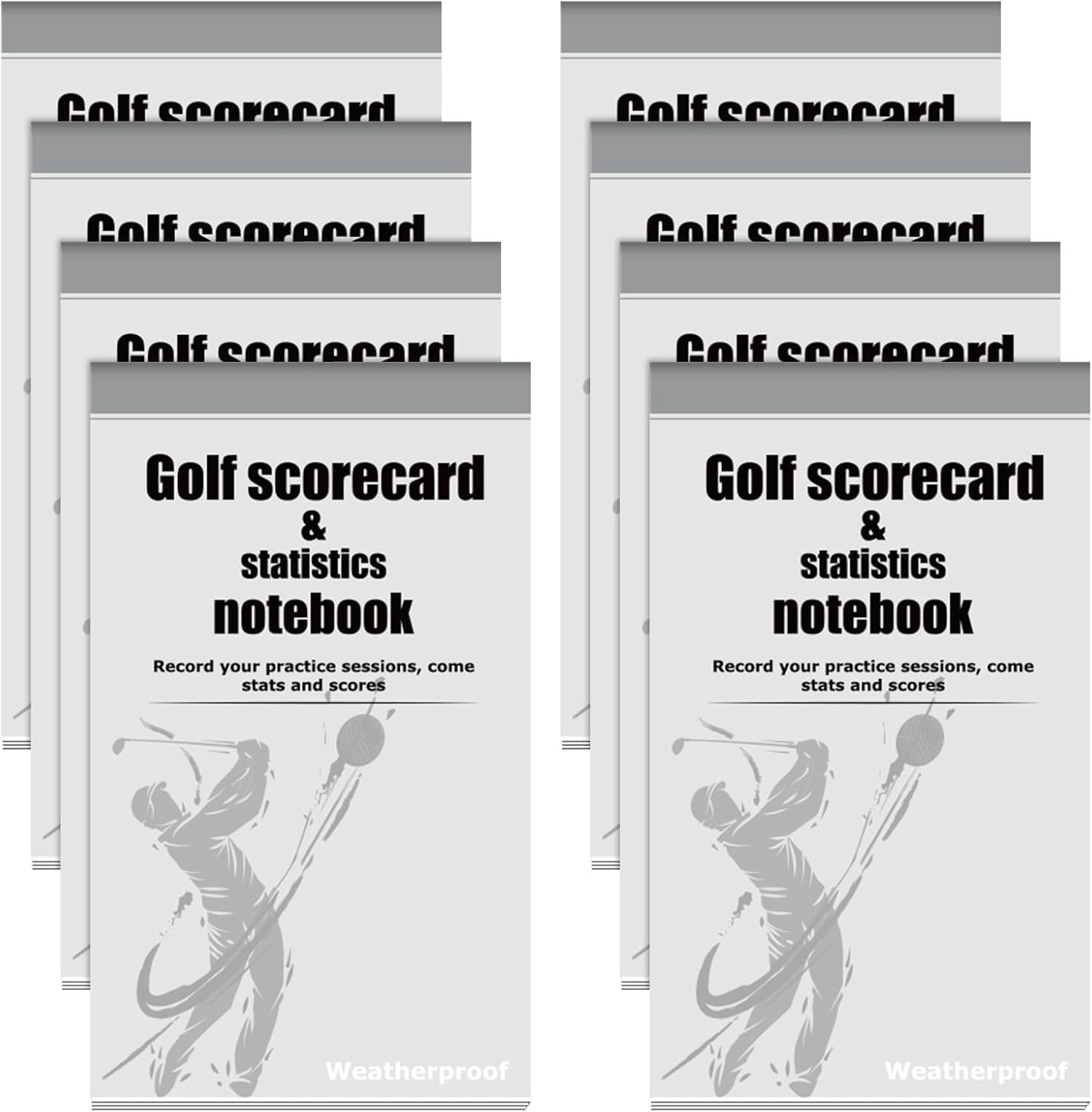 8 Pcs Golf Yardage Book with Golf Scorecard Book Notebook Pocket Size, Journal,