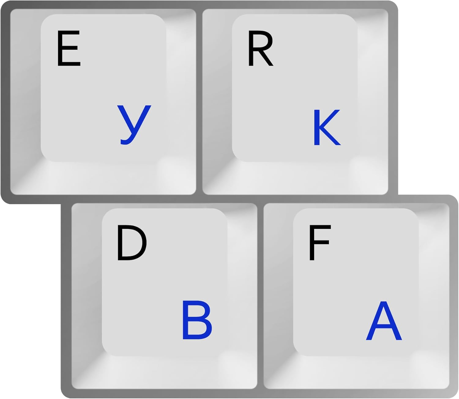 2-Pack Cyrillic Alphabet Ukrainian Russian Laminated Keyboard Stickers on Transparent Background with Blue Lettering for All PC Computers