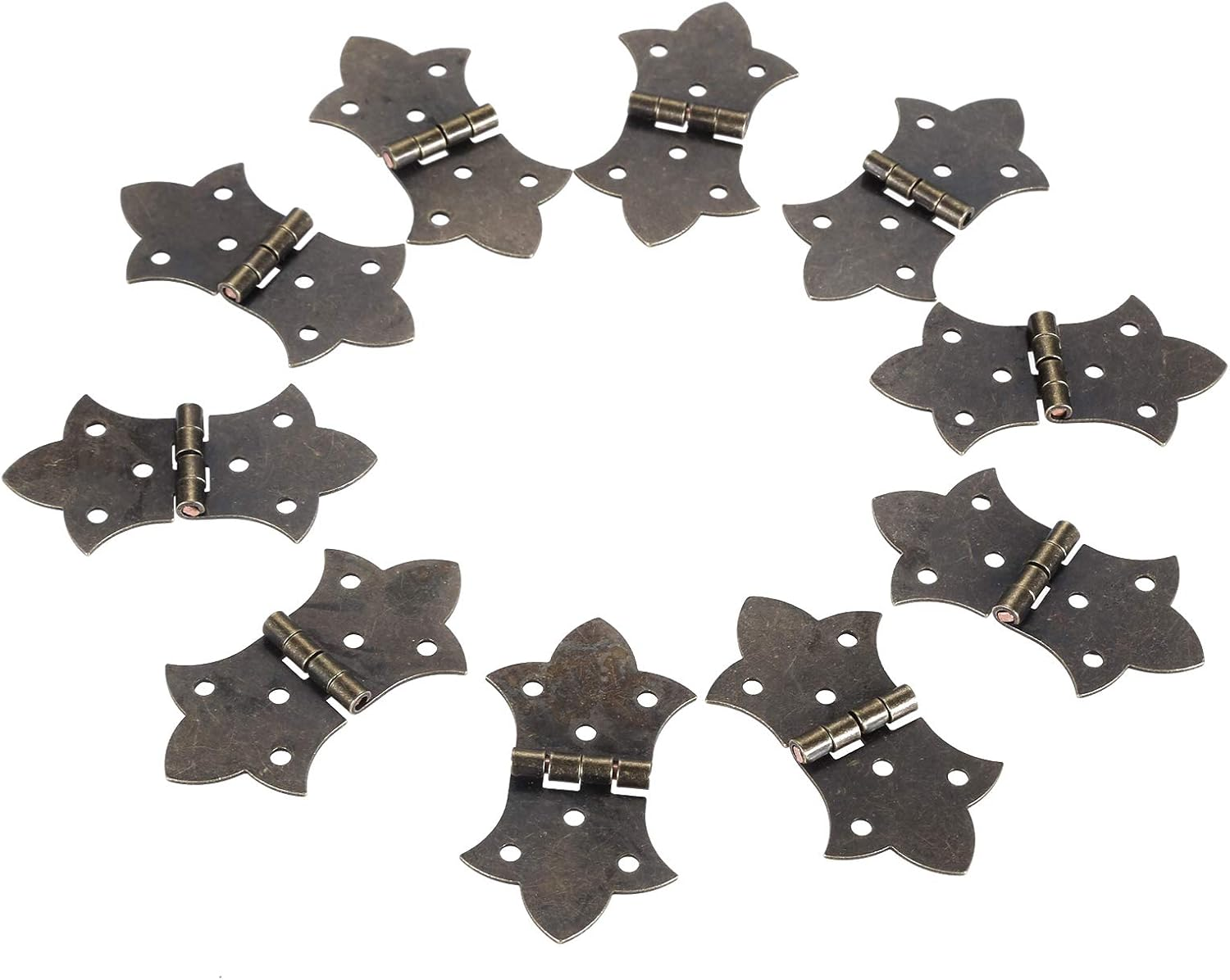 10 Pack Vintage Butterfly Hinges 2.24x1.22 HeavyDuty Antique Bronze Decorative C