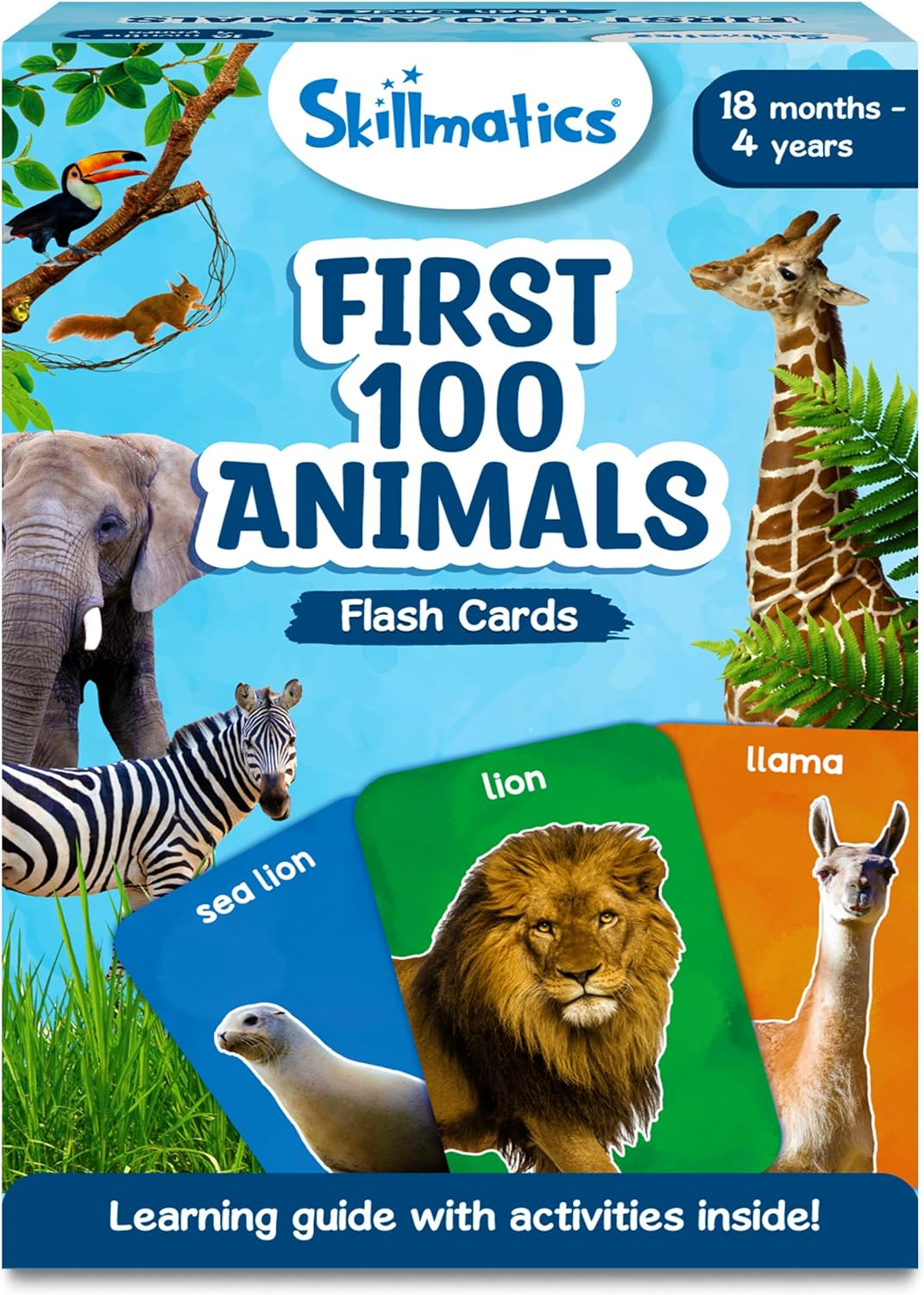 Tarjetas Gruesas Ninos Niños Pequeños Primeros 100 Animales Juguetes Montessori
