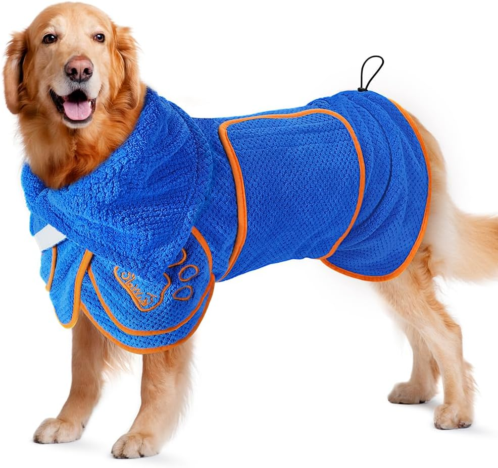 AUTOWT Dog Drying Coat, Microfibre Pet Bathrobe Towel, Absorbent Quick-Drying... - Picture 11 of 18