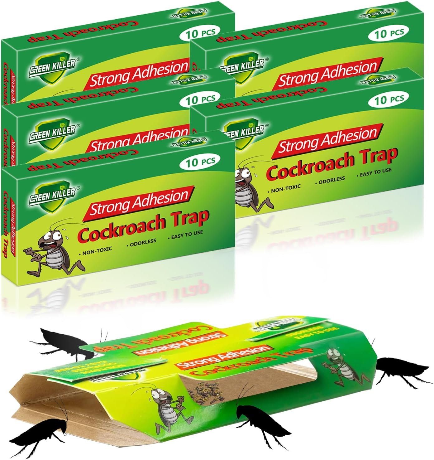 50 Pcs Cockroach Traps, Glue Roach Traps Non-Toxic Safe for Kids Pets