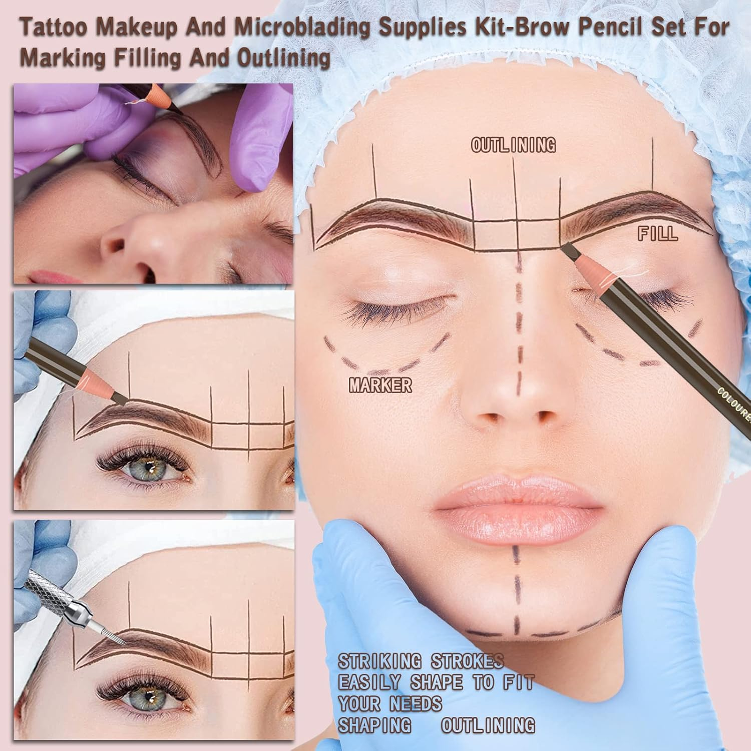 Waterproof Eyebrows Pencil Tattoo Makeup And Microblading Supplies Kit-Perman... - Picture 8 of 13
