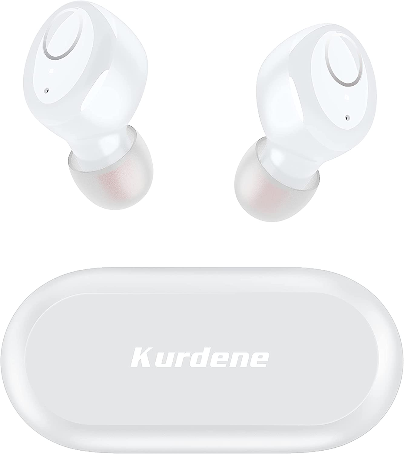 Kurdene Wireless Earbuds Bluetooth Headphones Sport,Over Ear Buds with Deep Bass Sound,60Hrs Playtime Earphones Redesigned Comfort Fit with Earhooks for Running,Meeting,Workout-Purple