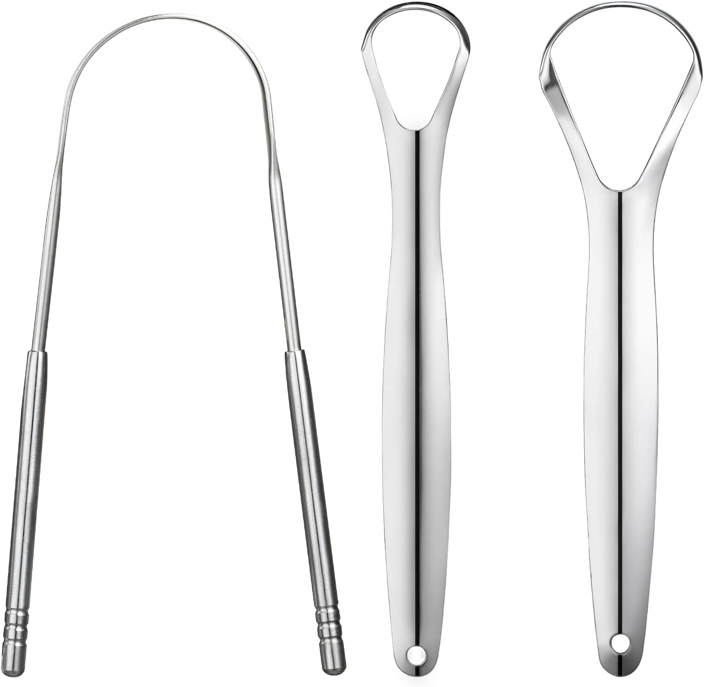 3 PCS Metal Tongue Scraper Tongue Scrapers for Adults Stainless Steel Scrappers
