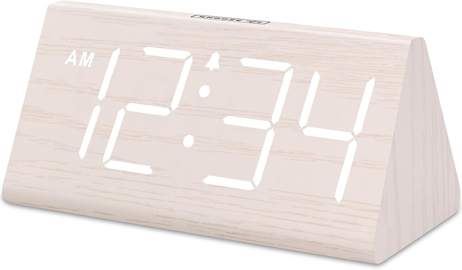 Wooden Digital Alarm Clock with USB Port