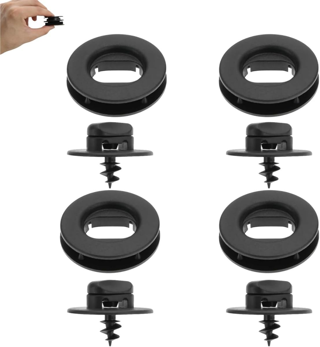 4 Pcs Anti-Slip Fasteners for Car Floor Mats, Anti-Slip Floor Mat Fixers, Rotary Buttons, Double-Layer Fixing Fasteners, Suitable for Cars, Suv, and Various Car Floor Mats(Black)