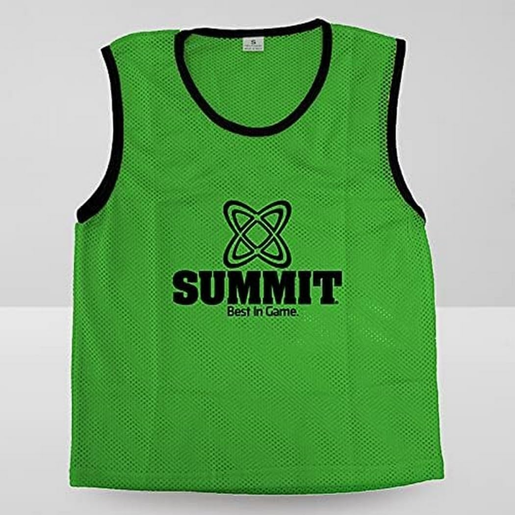 Mesh Bib – Lightweight Singlet-Style Training Bibs with Breathable Mesh Construction, High Visibility and One-Size Fit for Schools, Clubs or Games – 4-Pack, Green, One Size