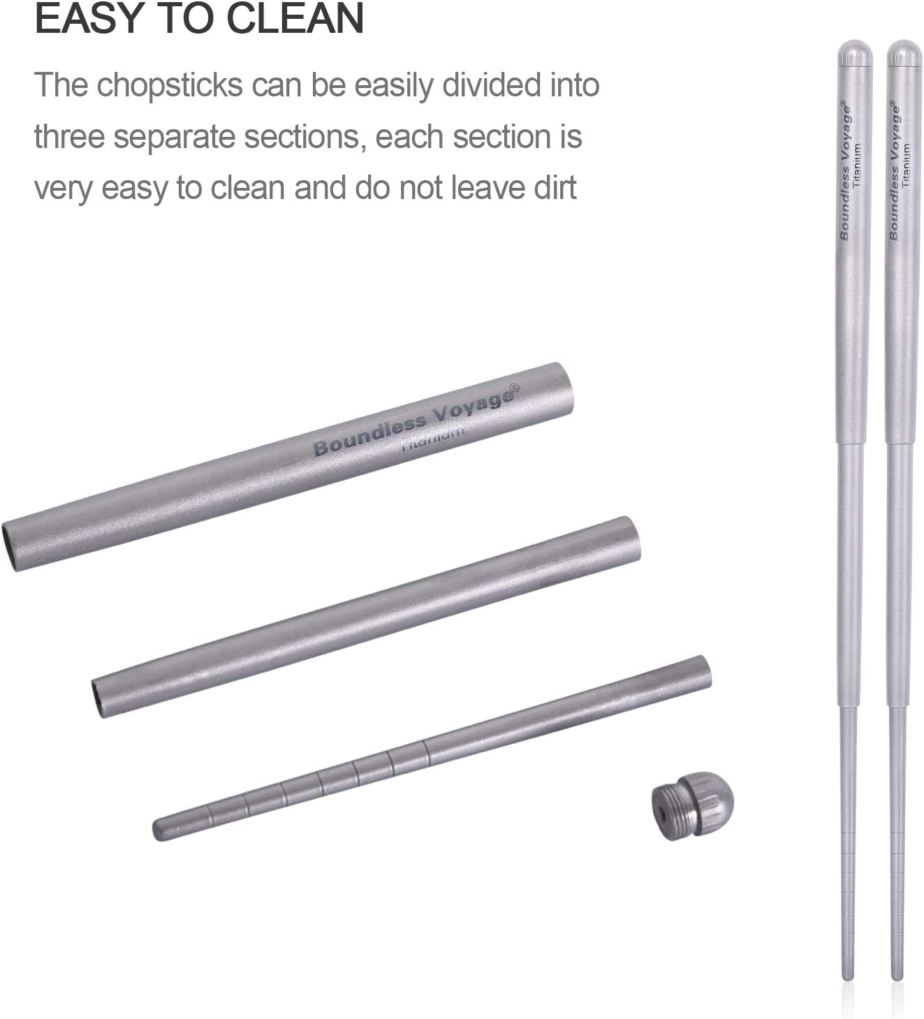 Boundless Voyage Titanium Folding Tableware Fork Spoon Spork Chopsticks Ultra... - Picture 9 of 13