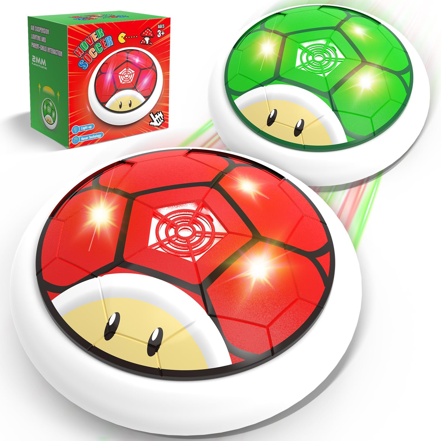 Boy Toys Hover Soccer Ball for Kids 2 LED Soccer Ball Toys Indoor Games Gifts for Boy Age 6-8, 8-12, Floating Football Birthday Gifts for 4 5 6 7 8 9 10 11 12 Year Old Kids Sport Toy