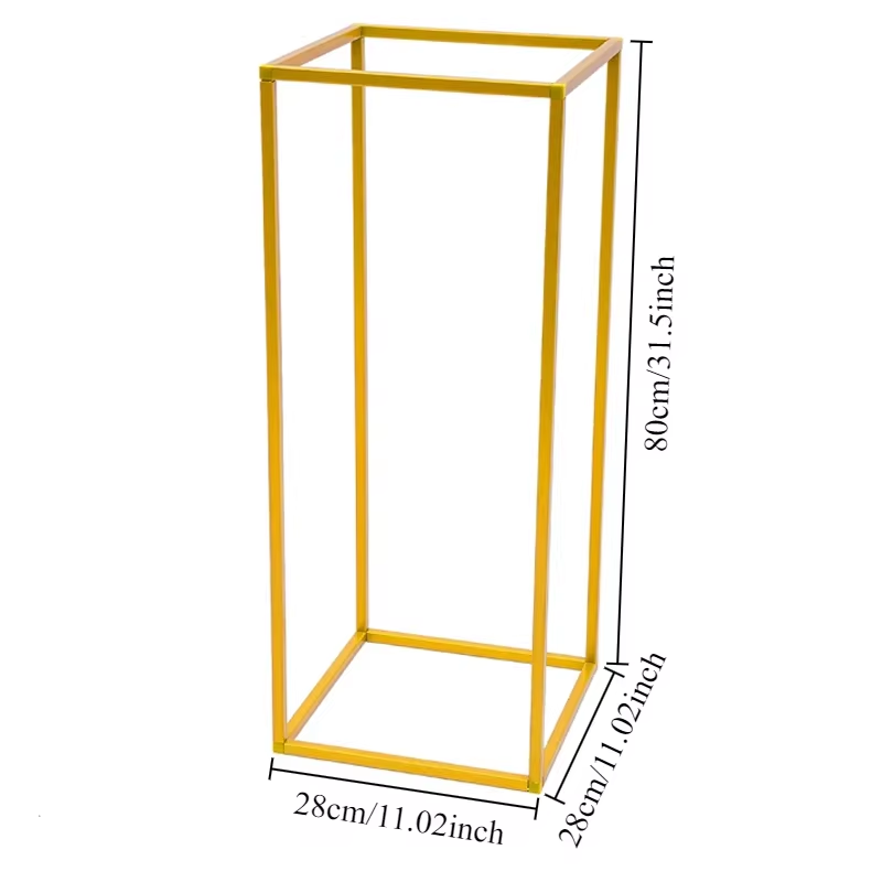 1 Set Metal Golden Rectangular Frame Backdrop Wedding Rack Arch for Birthday Party Backdrop Wedding DLY Decor Height 40/60/80Cm