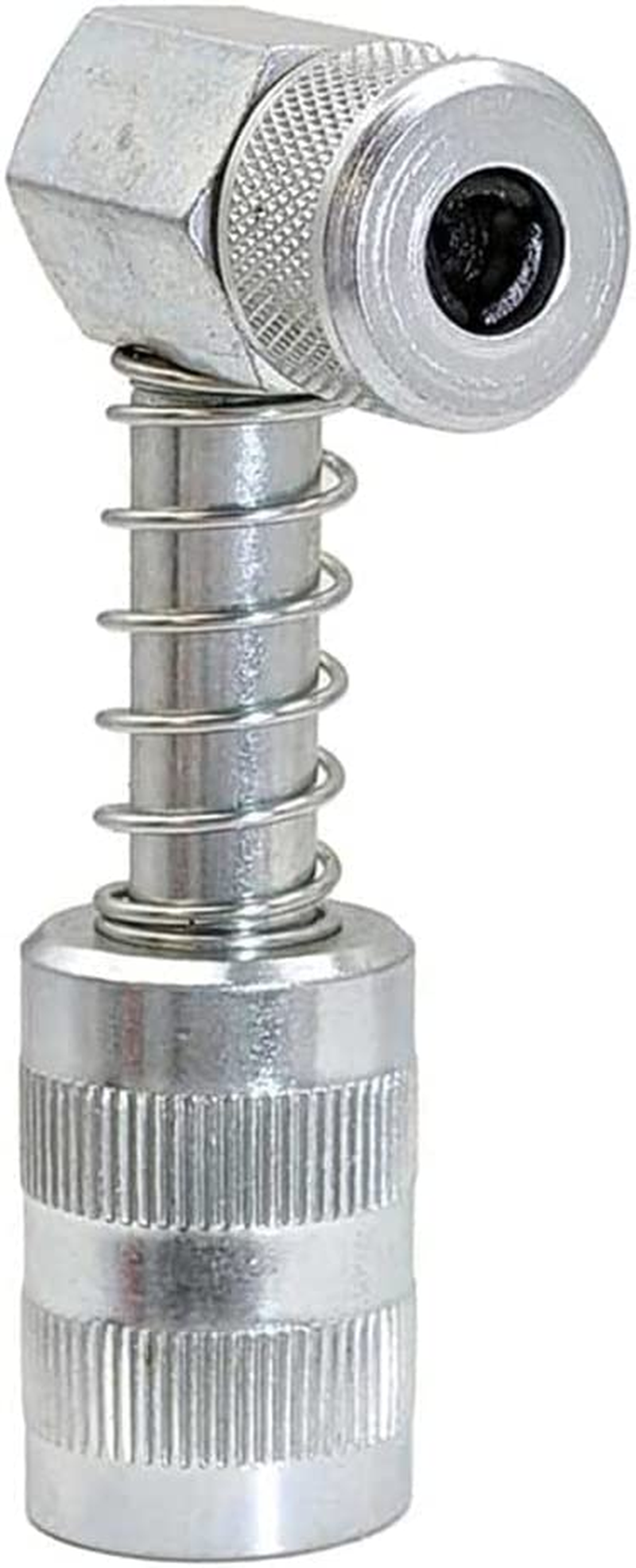 LockNLube 90 Degree Grease Coupler Adapter Small, Silver