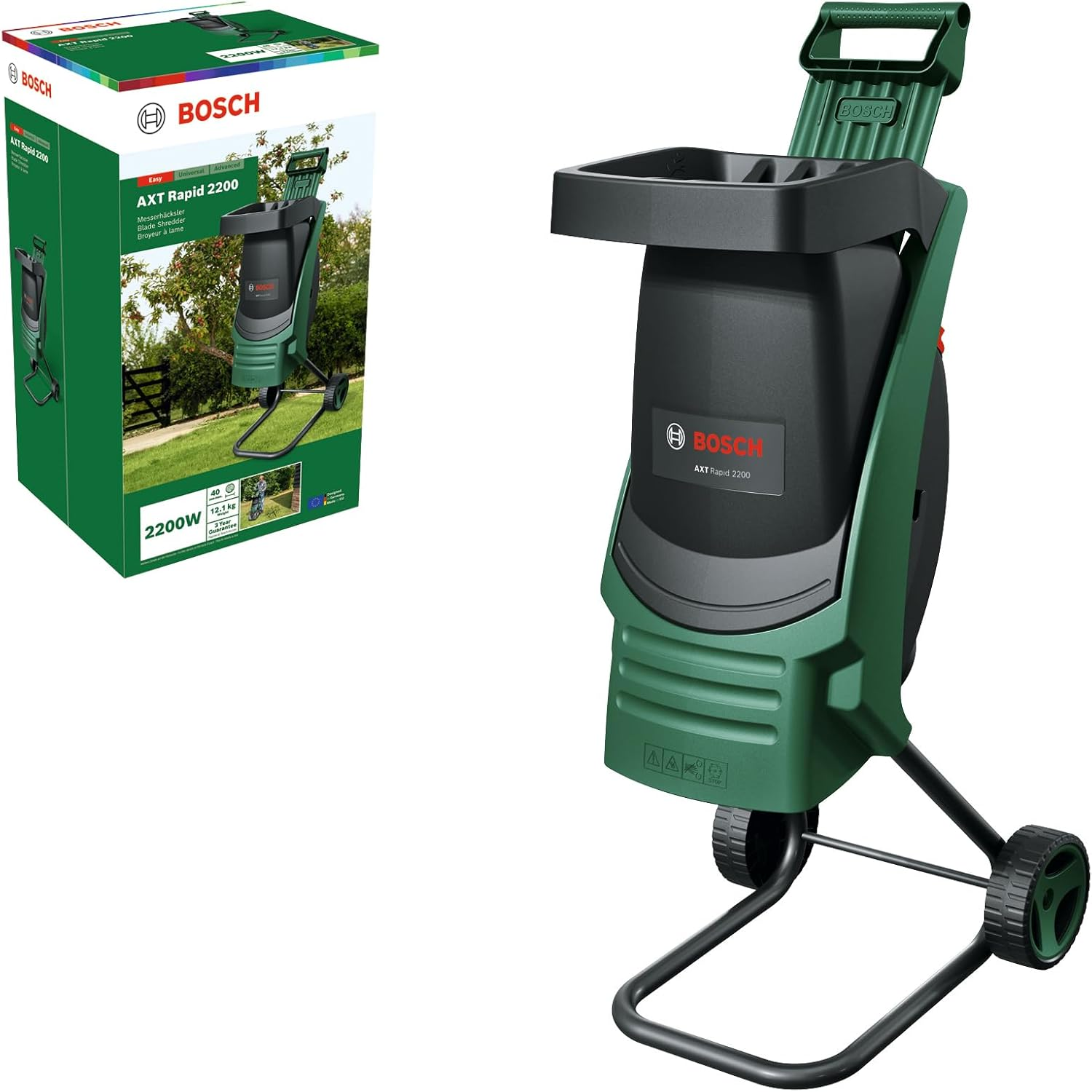 Bosch 2200W Corded Electric Rapid Garden Shredder Chipper Mulcher (AXT Rapid ... - Picture 2 of 13