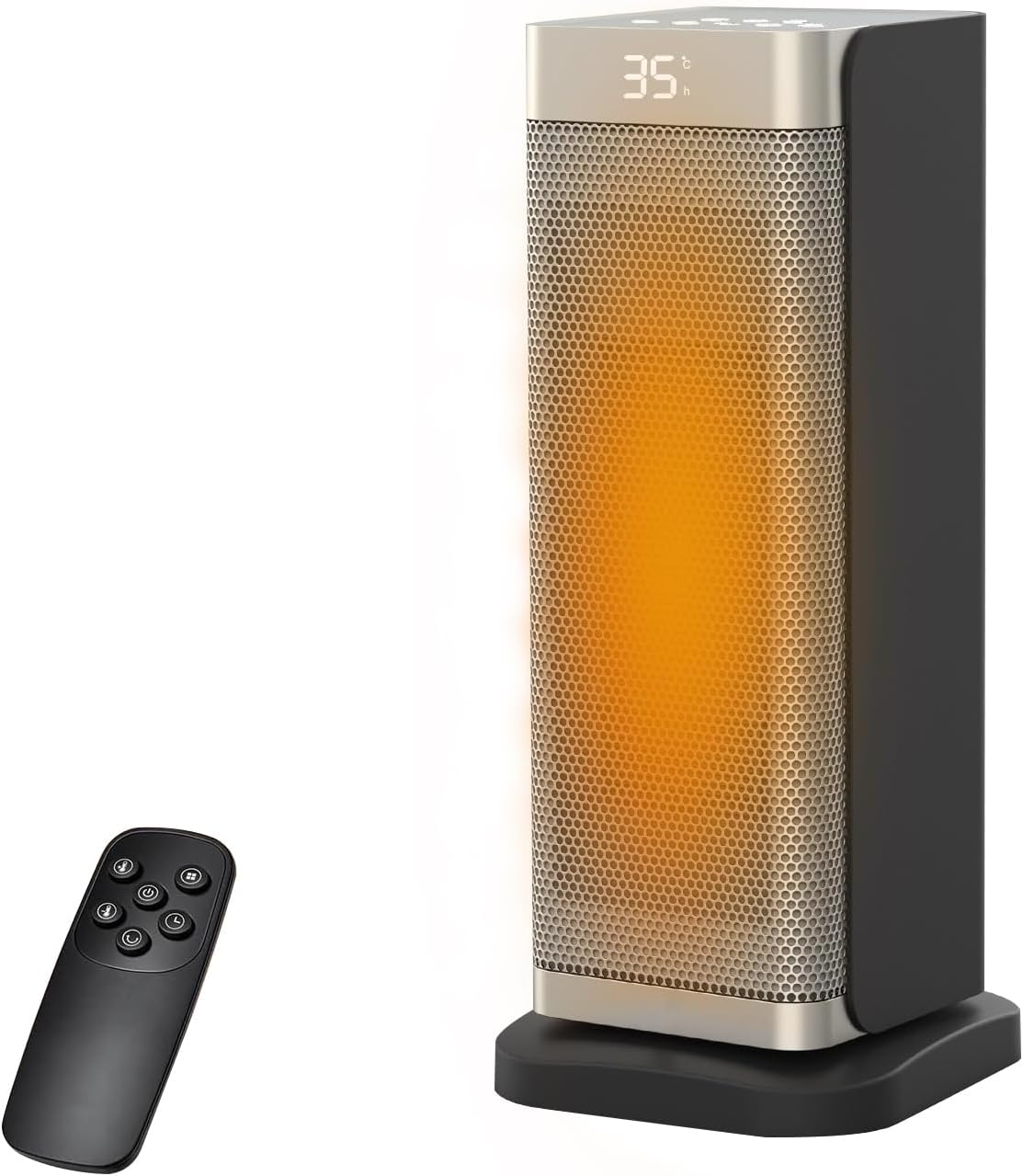 2000W Ceramic Tower Heater, Portable Electric Space Heater with Remote Control,3 Modes Adjustable, 12H Timer, 75° Oscillation, Overheat & Tip-Over Protection, Portable Heater for Office Home (AU Plug)