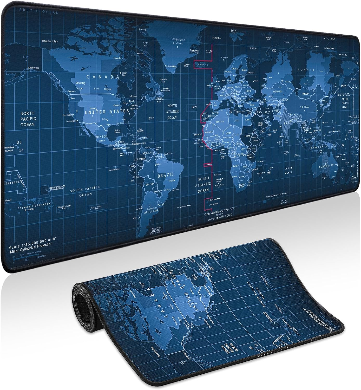 Mouse Pad  - Desk Mat for Keyboard and Mouse - World Map Large Mouse Pads for Desk,  Mousepad with Non-Slip Base, Desks Pad (31.5