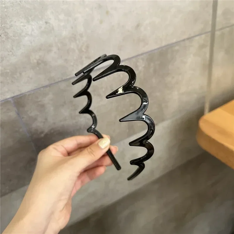 Fashion Wave Headbands for Women Solid Color Toothed Non-Slip Hair Bands Girl Face Wash Sports Hairbands Hair Accessories