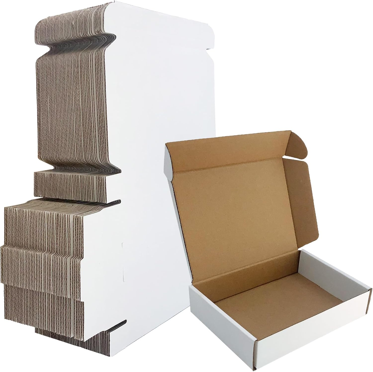 7X5X1.5 Inch White Shipping Boxes 50 Pack, Small Corrugated Cardboard Mailer Boxes Bulk for Packaging Business Mailing Gift,Mini Mailer Boxes for Packaging Supplies Business Present