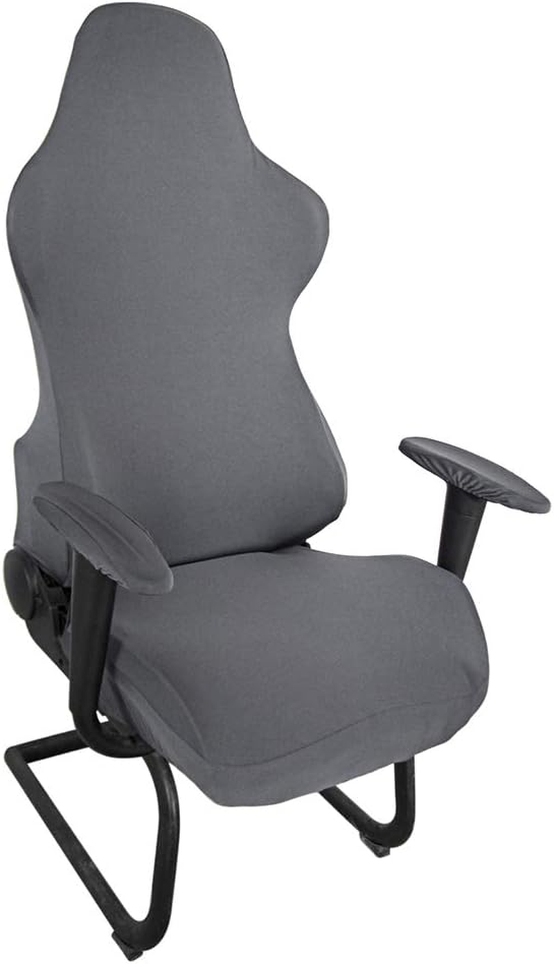 Ergonomic Office Computer Game Chair Slipcovers Stretchy Polyester Covers for Reclining Racing Gaming Gaming Chair Dark Grey(No Chair)