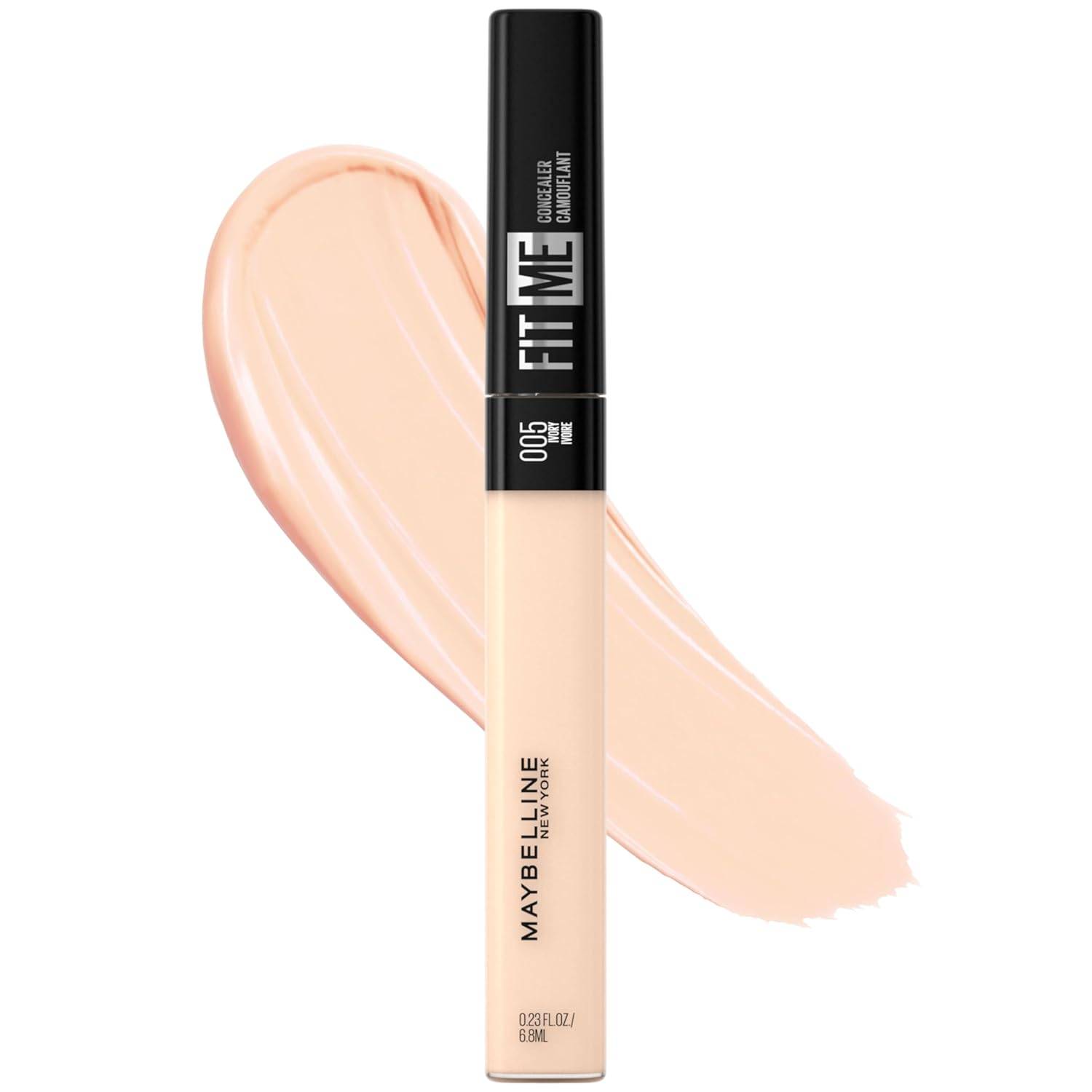 New York Fit Me Liquid Concealer Makeup, Natural Coverage, Lightweight, Conceals, Covers Oil-Free, Ivory, 1 Count (Packaging May Vary)