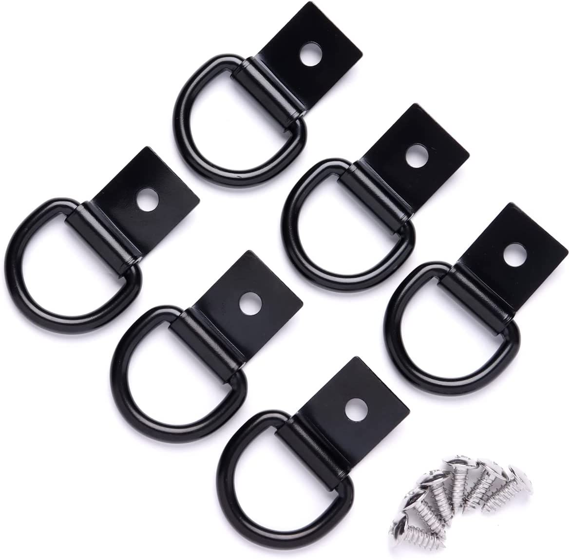 6 Pcs D-Ring Tie down Anchors 1/4