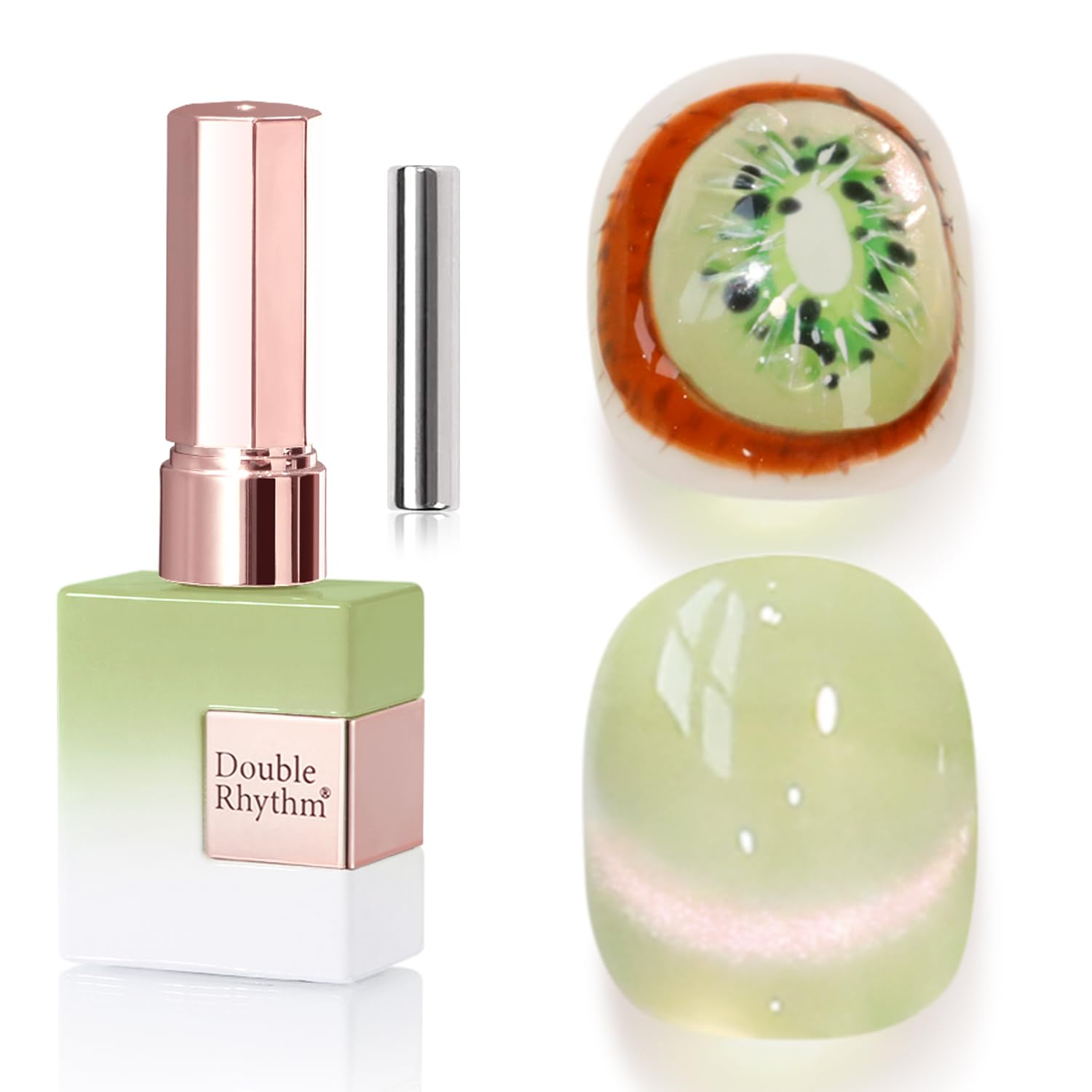 0.5 OZ Cat Eye Gel Polish with Magnet 15ML Holographic Glitter Shimmer Translucent Jelly Color Magnetic Nail Polish Salon DIY at Home (Green-Mc1213)
