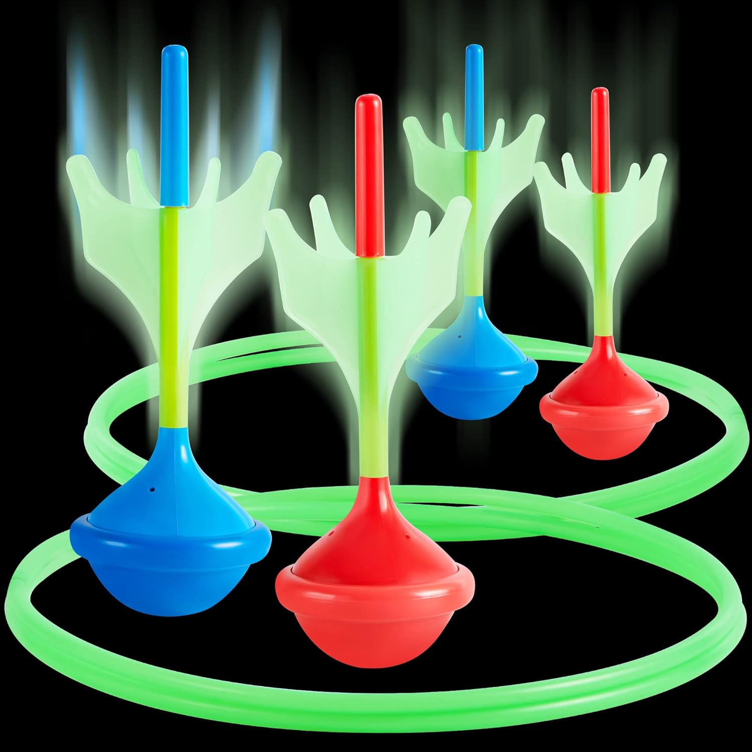Lawn Darts Game Set for Kids and Adults - Glow in the Dark Outdoor Lawn Games for Adults and Family, Soft Tip Darts Set for Kids Camping, outside Yard