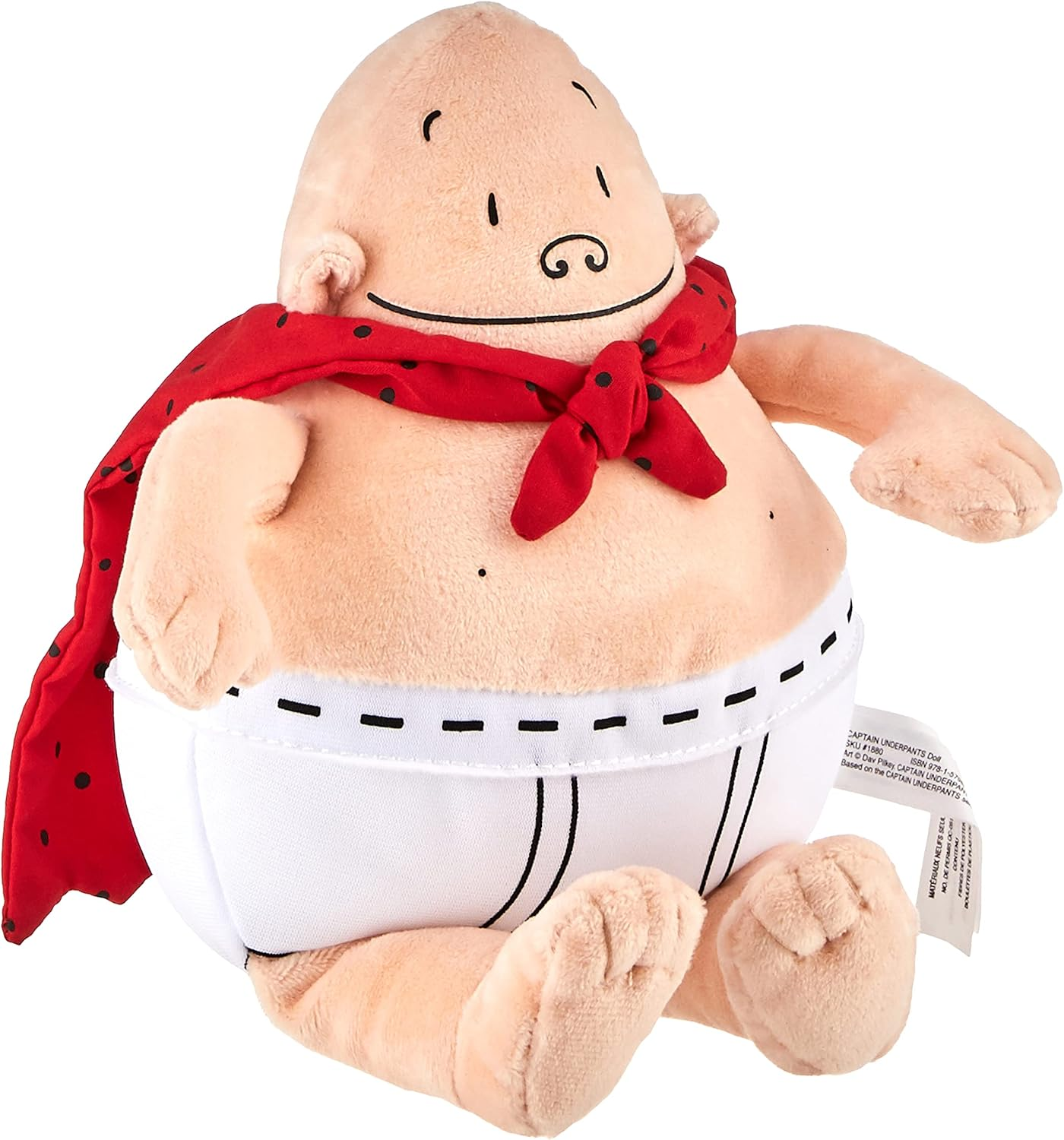 Captain Underpants Soft Superhero Toy, 10-Inch, from the Bestselling Comic Book Series by Dav Pilkey, Red for 5 - 12 Years