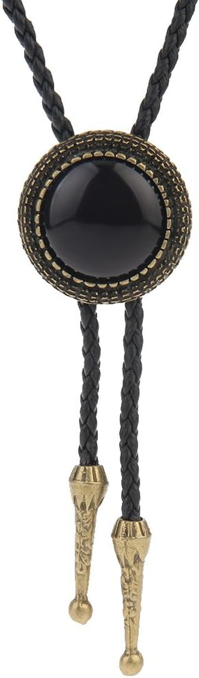 Gelconnie Bolo Tie for Men Women Rodeo Cowboy Leather Necktie Turquoise Native American Western Necklace Cowgirl Costume