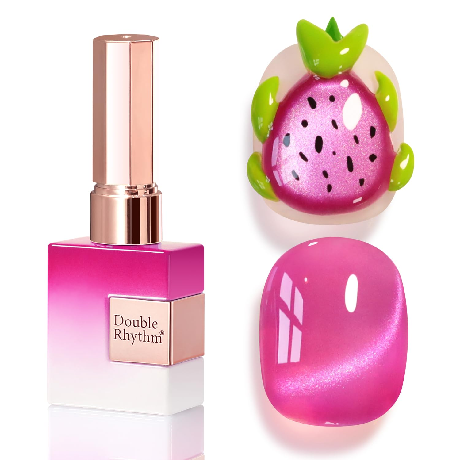 0.5 OZ Cat Eye Gel Polish with Magnet 15ML Same Color Same Bottle Holographic Glitter Shimmer Translucent Jelly Color Magnetic Polish (Glass Purple-Mc1244)