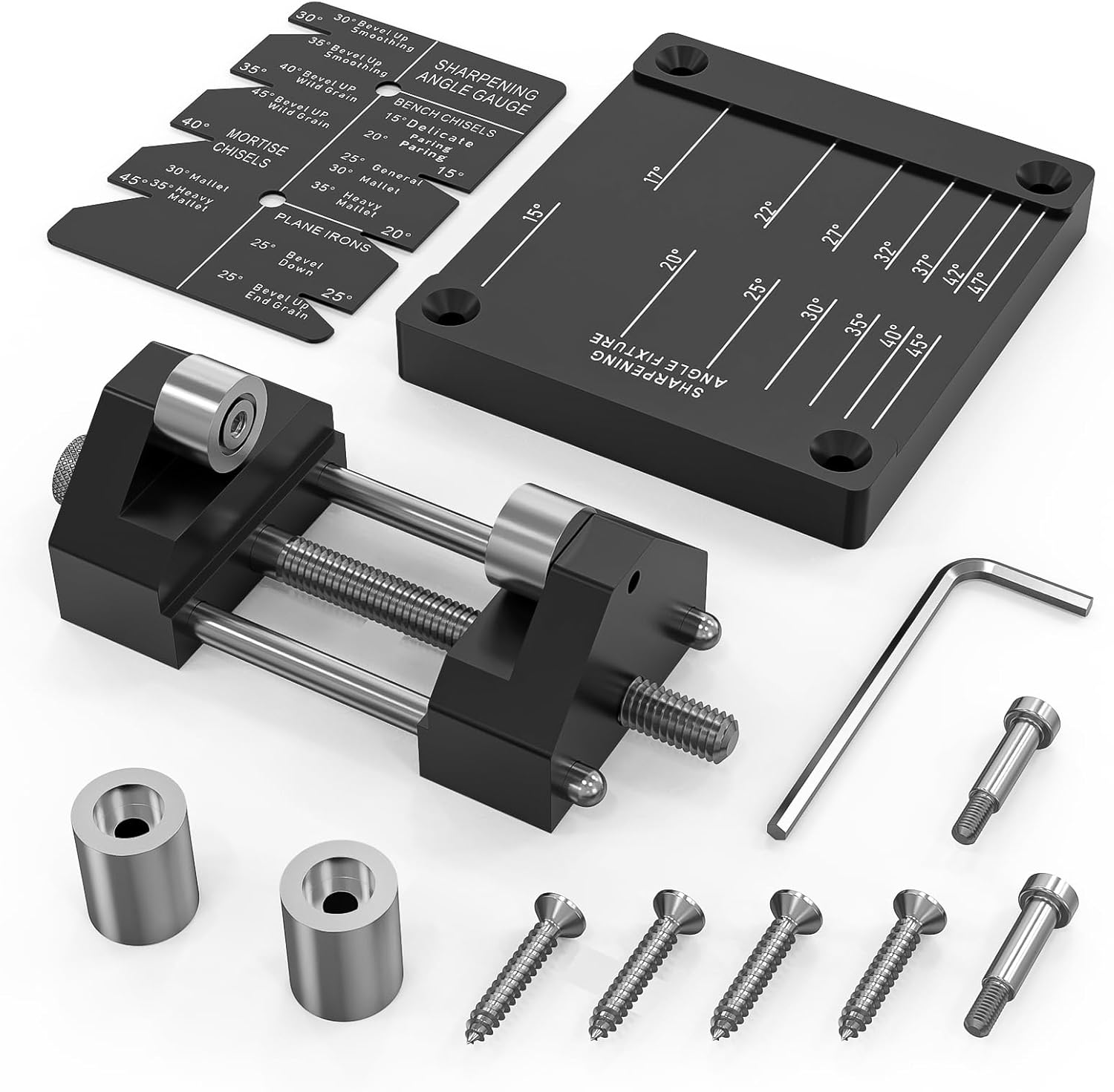 Precise Chisel Sharpening Jig Kit, Honing Guide System for Woodworking Chisels and Planes (5/32