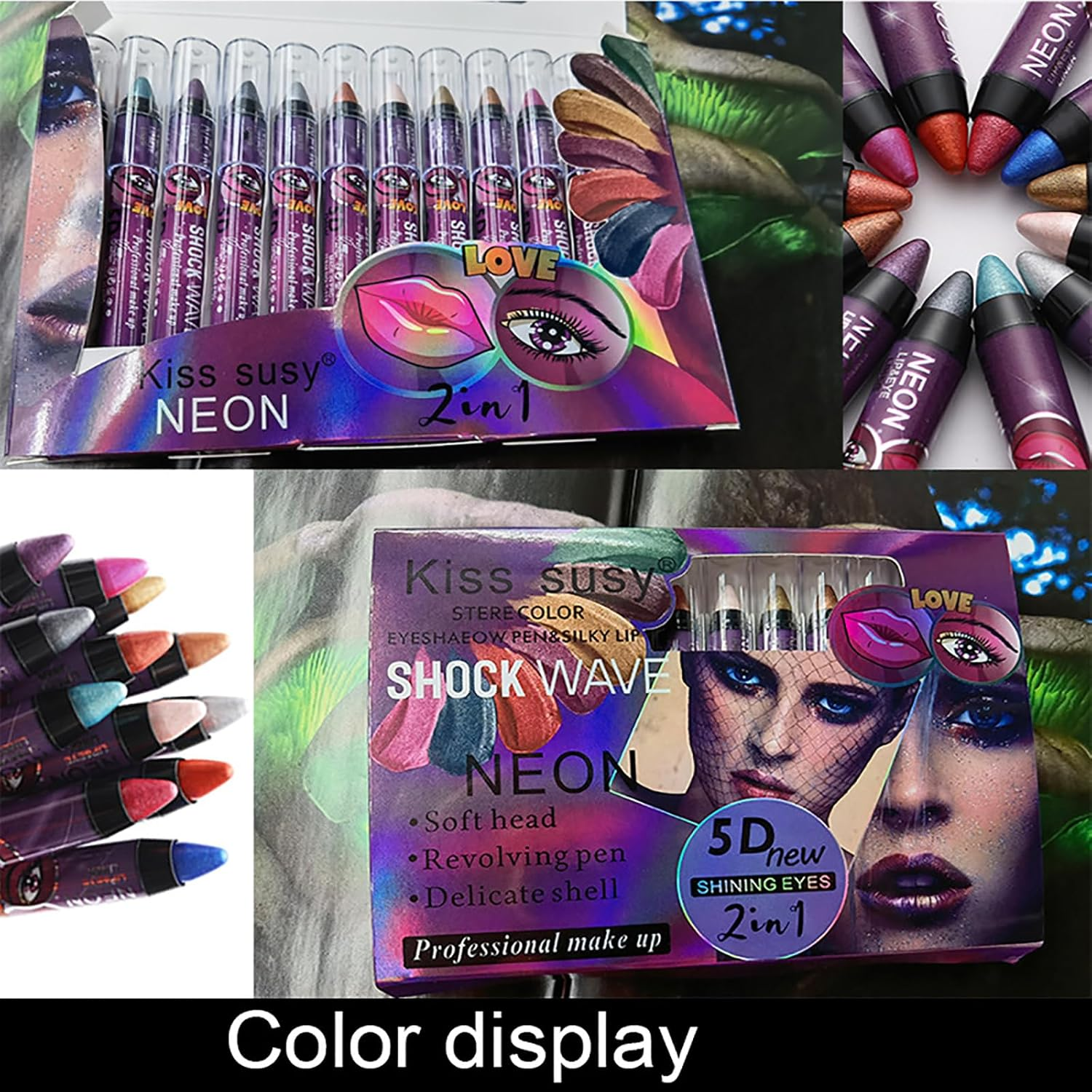 EnMart Eyeshadow Stick, Glitter Smooth Eyeshadow Pen, Matte Eye Shadow Stick,... - Picture 10 of 15