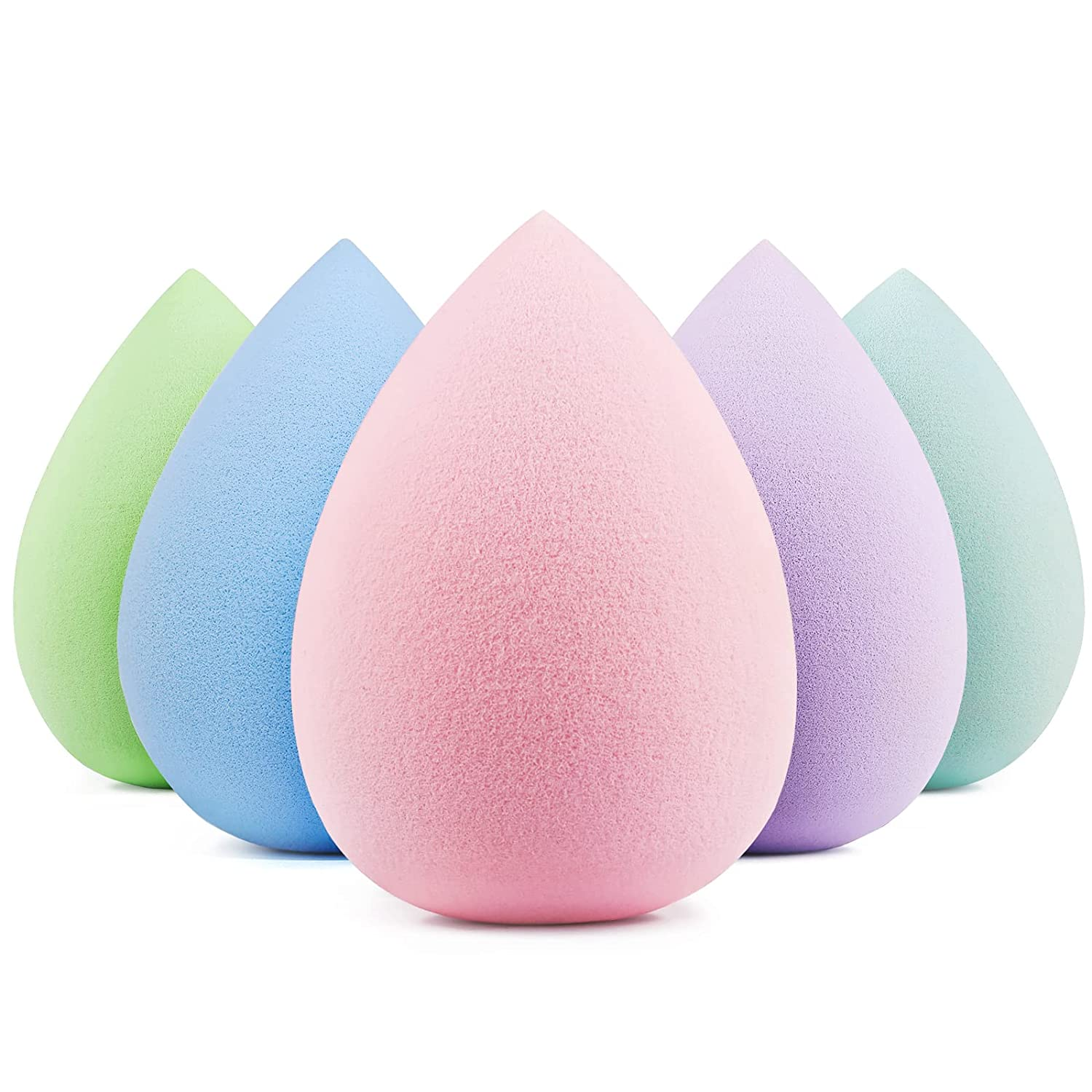 5 Pcs Makeup Sponge Set, Latex-Free Makeup Sponges for Foundation, Multi-Colored Boun Boun Sponges, Flawless for Liquid, Cream, and Powder