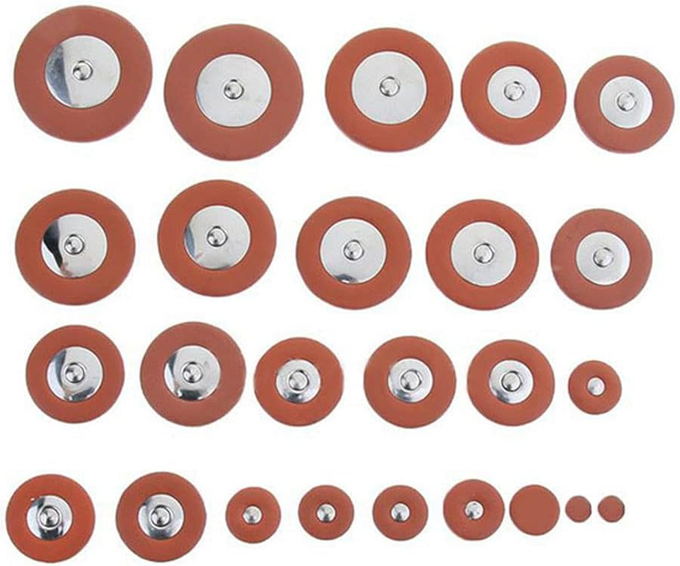 Jiayouy 25 Pieces Leather Pads Alto Sax Pads Replacement Set Saxophone Repair Parts Brown 9Mm to 48Mm