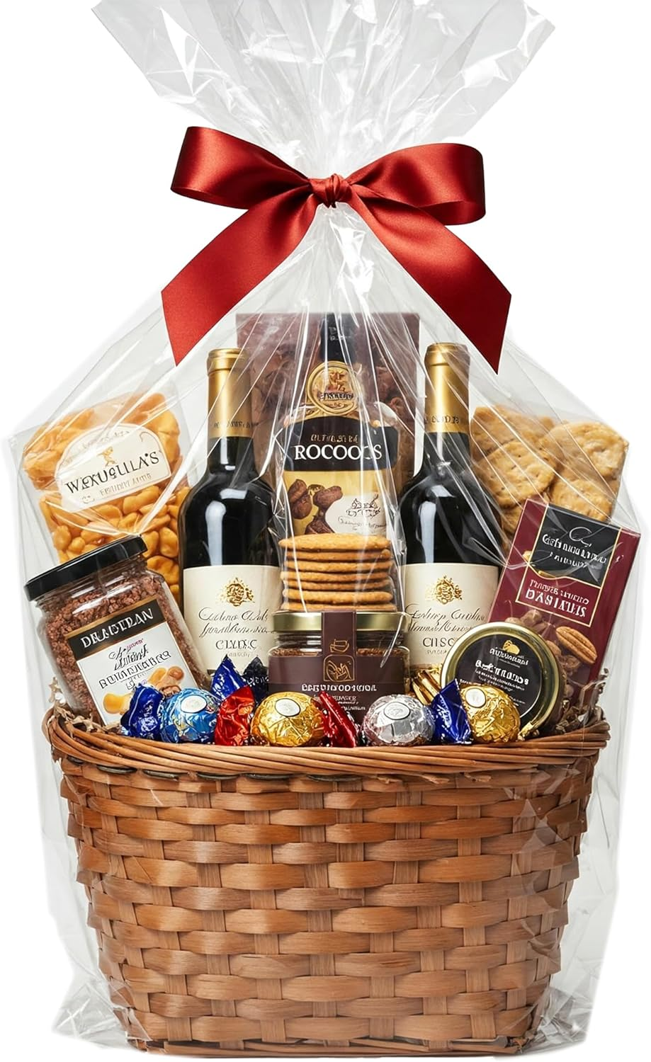 Extra Large Cellophane Gift Bags 24 x 30 Inch (12 Pack) — Clear Basket Wrap Bags for Gift Baskets, Holiday Packaging, Party Favors, DIY Gifts (Ribbon & Basket Not Included)