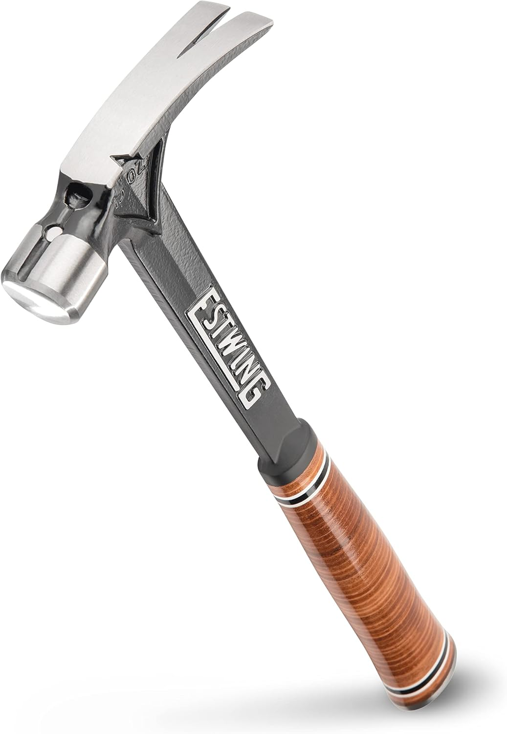 Ultra Series Hammer - 15 Oz Rip Claw Framing Hammer with Smooth Face & Genuine Leather Grip - E15S